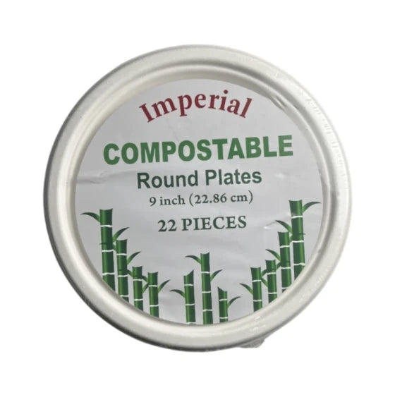 Imperial Compostable Round Plates 9" 22ct