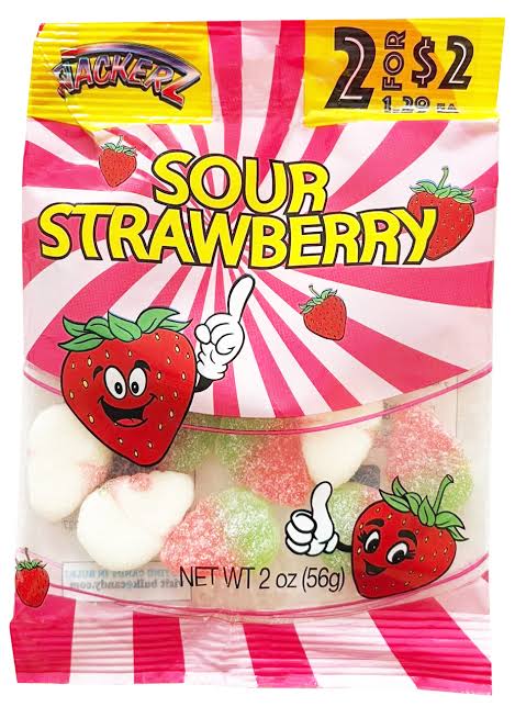 Snackerz 2/$2 Sour Strawberry 12/2oz Bags
