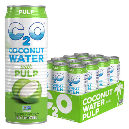 C2o Coconut Water W/Pulp 12/17.5oz (520ml)