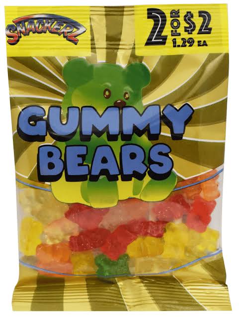 Snackerz 2/$2 Gummy Bears 12/2.5oz Bags