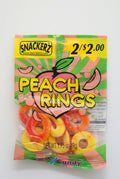 Snackerz 2/$2 Peach Rings 12/2.5oz Bags