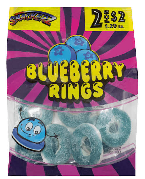 Snackerz 2/$2 Blueberry Rings 12/2oz Bags