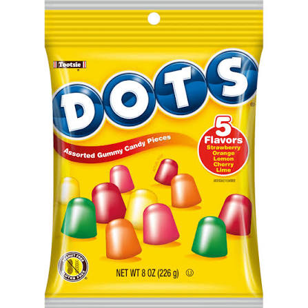 Tootsie Dots Assorted Gummy Candy Pieces 8/8oz
