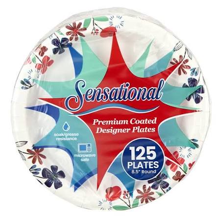 Sensational Premium Coated Designer Plates 125ct