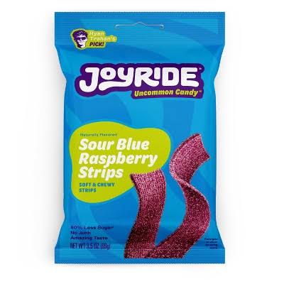 JoyRide Sour Blue Raspberry Strips 10/3.5oz Bags