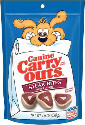 Canine Carry Outs Steak Bites Dog Snacks 4.5oz