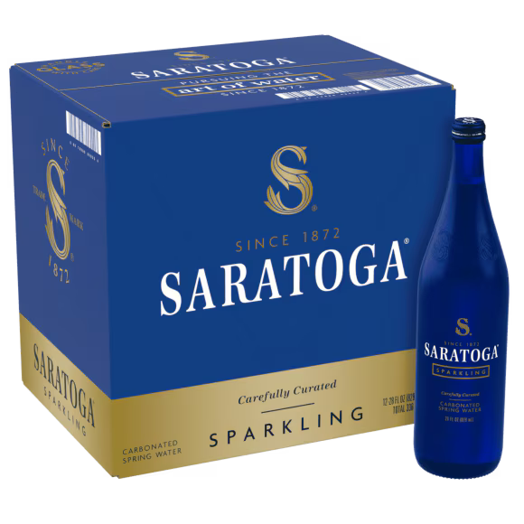 Saratoga Sparkling Water Glass Bottle 12/28oz