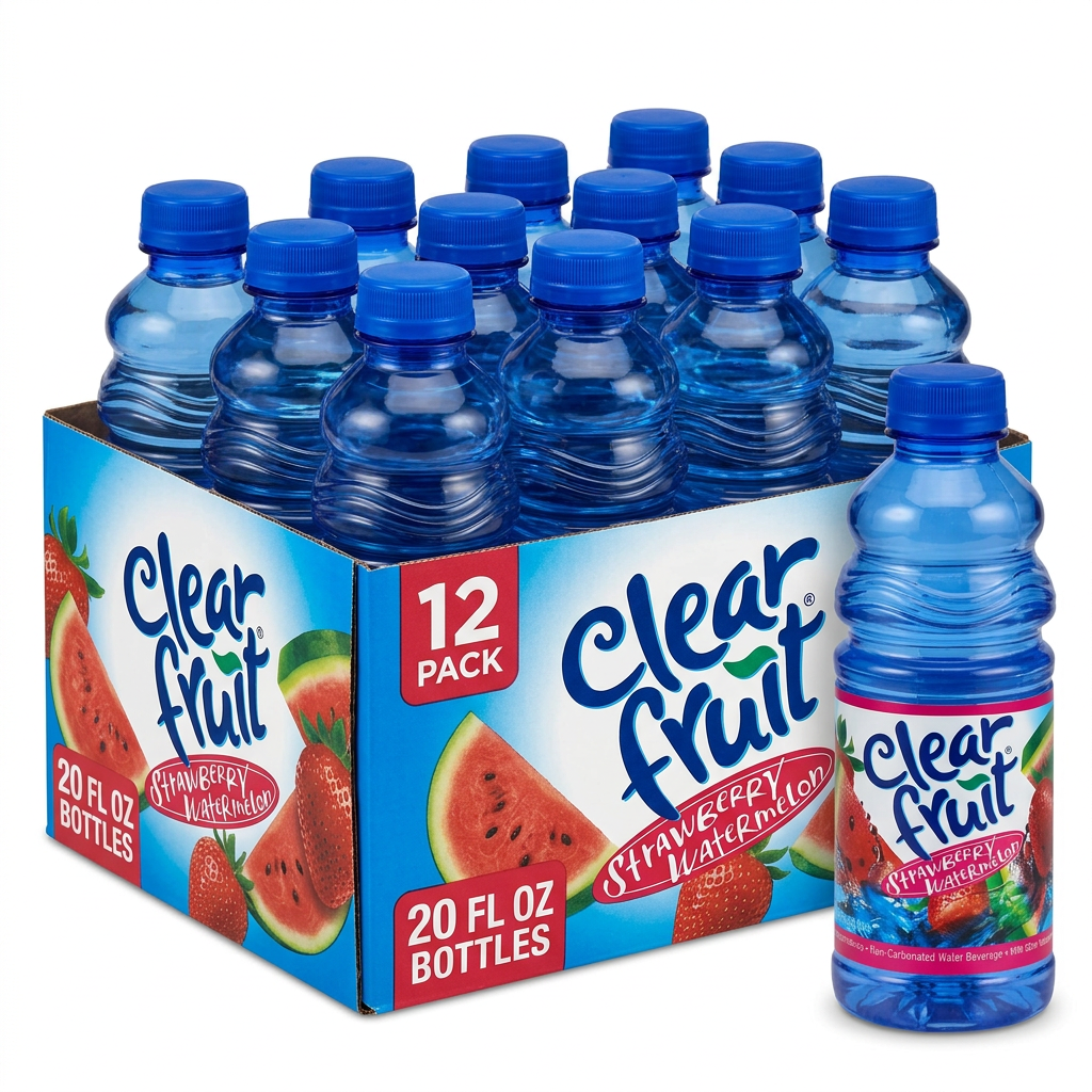 Clear Fruit StrawbeWatermelon Flavored Wat 12/20oz