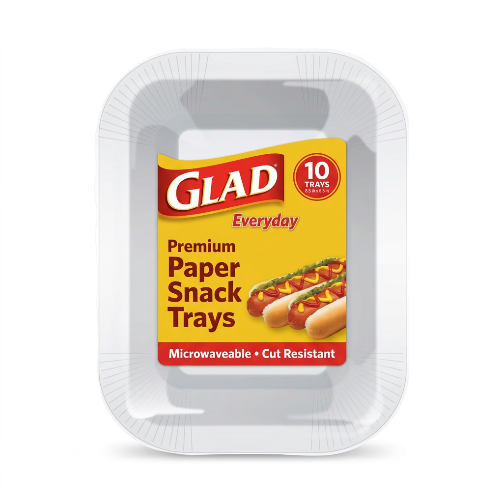 Glad Paper Snack Trays Microwaveable Cut 10ct