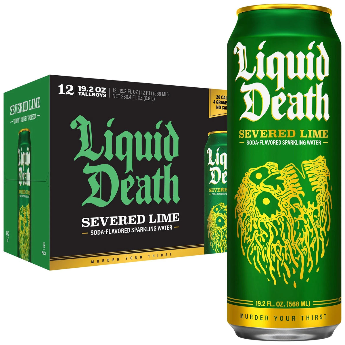 Liquid Death Served Lime Soda Flavo 12ct/19.2oz