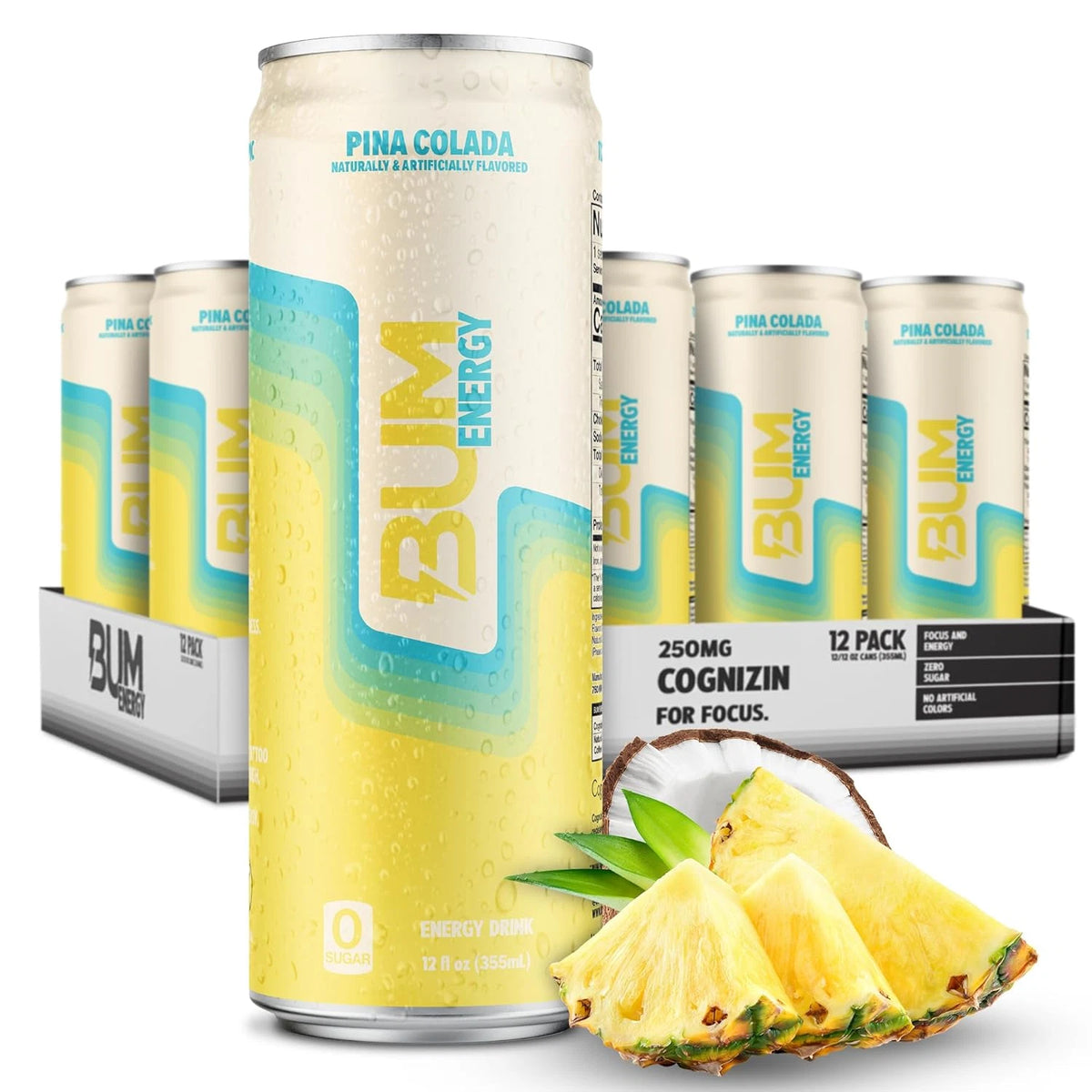Bum Energy Pina Colada 12/12oz Can