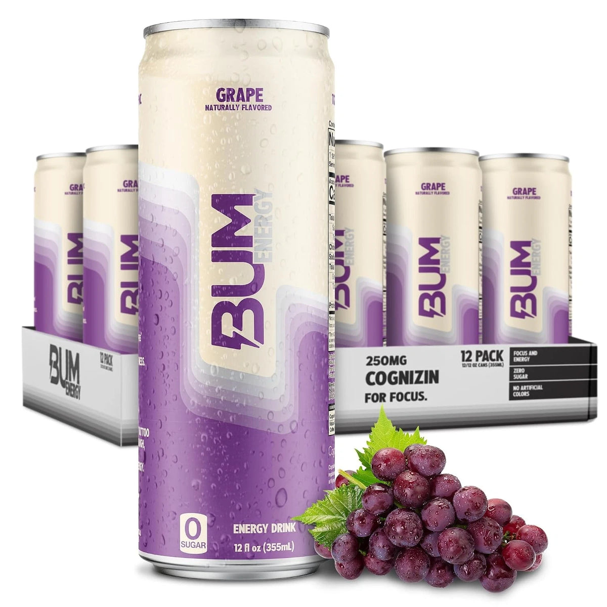 Bum Energy Grape 12/12oz