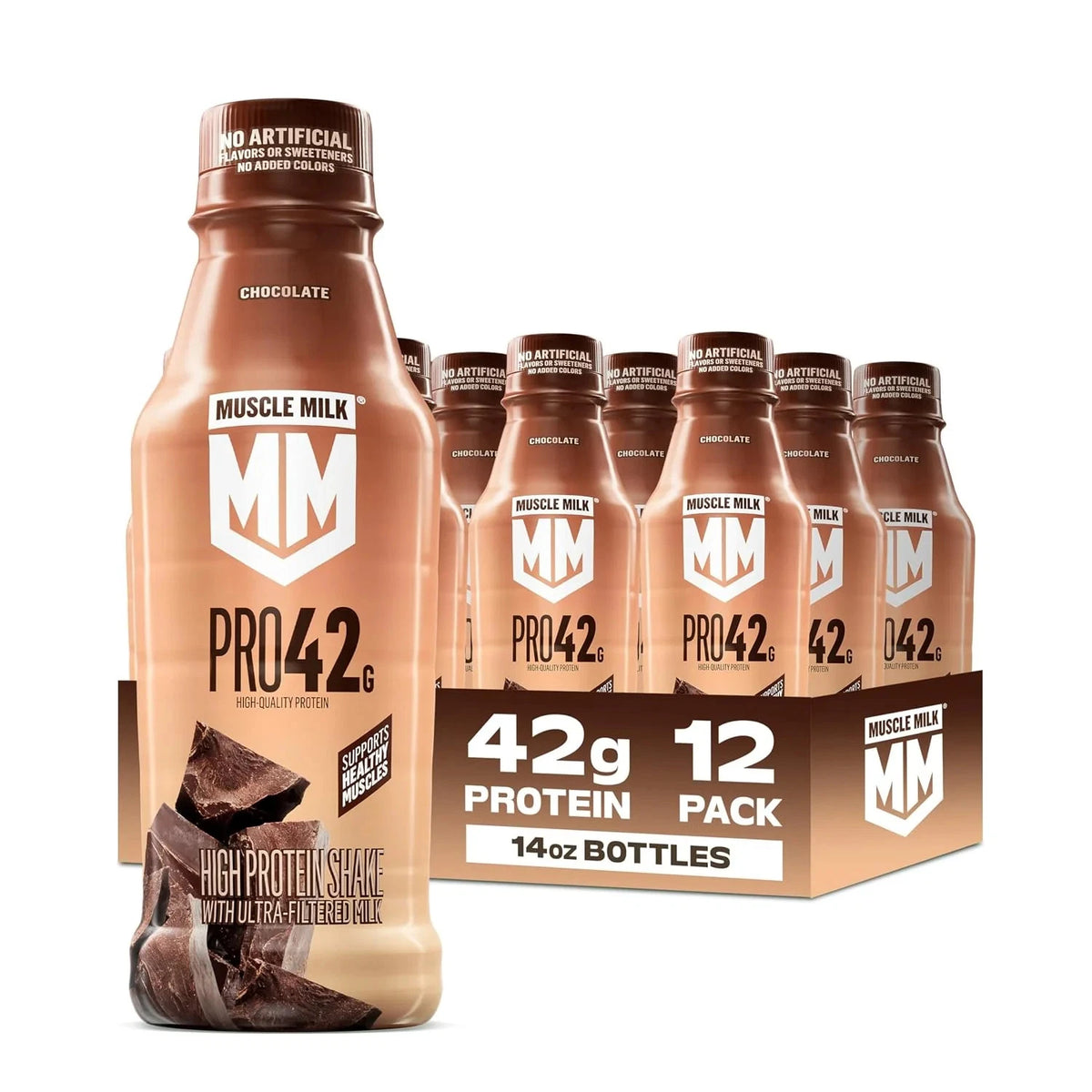 Muscle Milk Knockout Chocolate 42g Protein 12/14oz