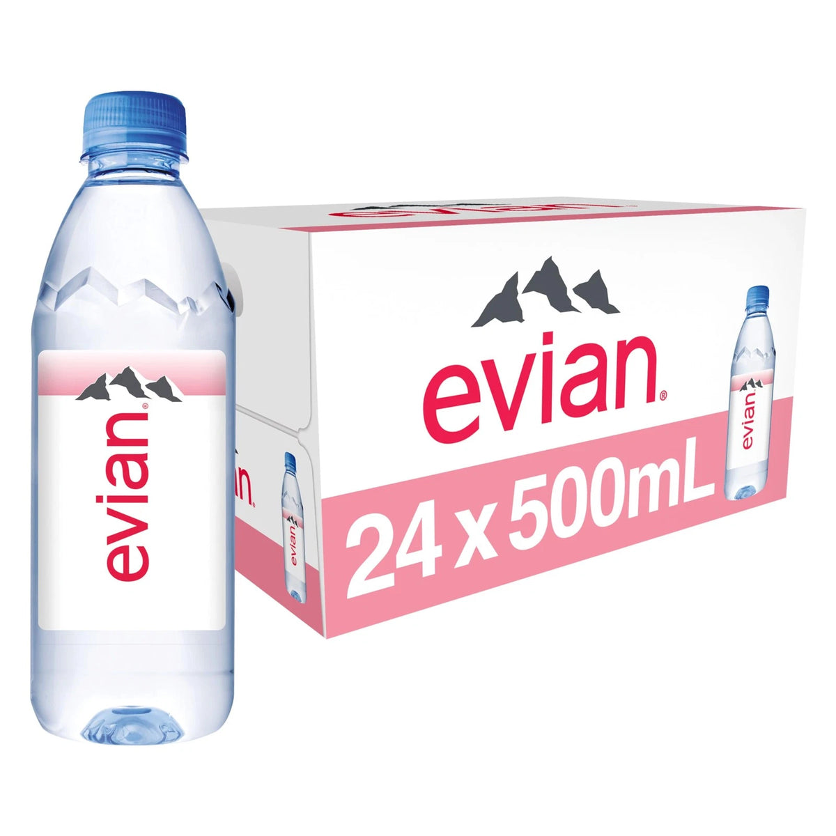 Evian Natural Spring Water 24/500mL
