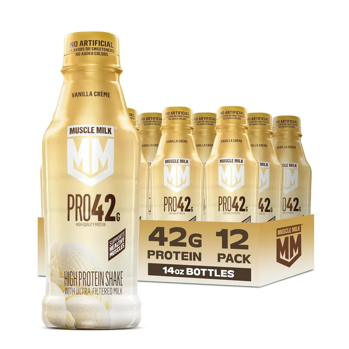 MuscleMilk Vanilla Cream 42g Protein 12/14oz