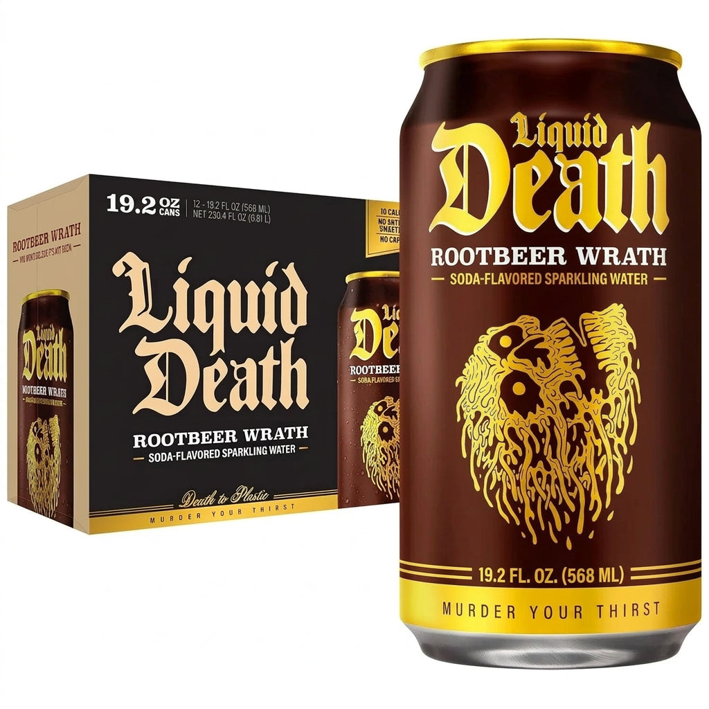 Liquid Death Rootbeer Wrath Soda Flavo 12ct/19.2oz