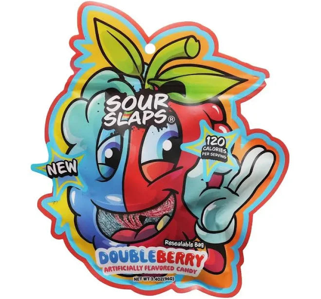Sour Slaps Double Berry Strip Candy 3.4oz