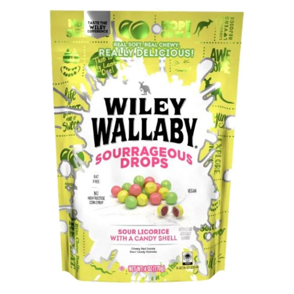 W.Wallaby Sour Rageous Drops 12/6oz